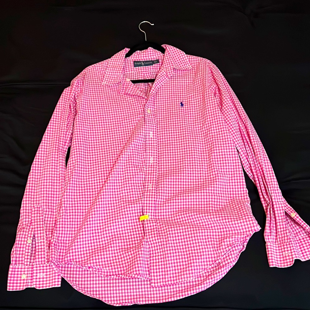 Pink & White Checkered Ralph Lauren Large Polo